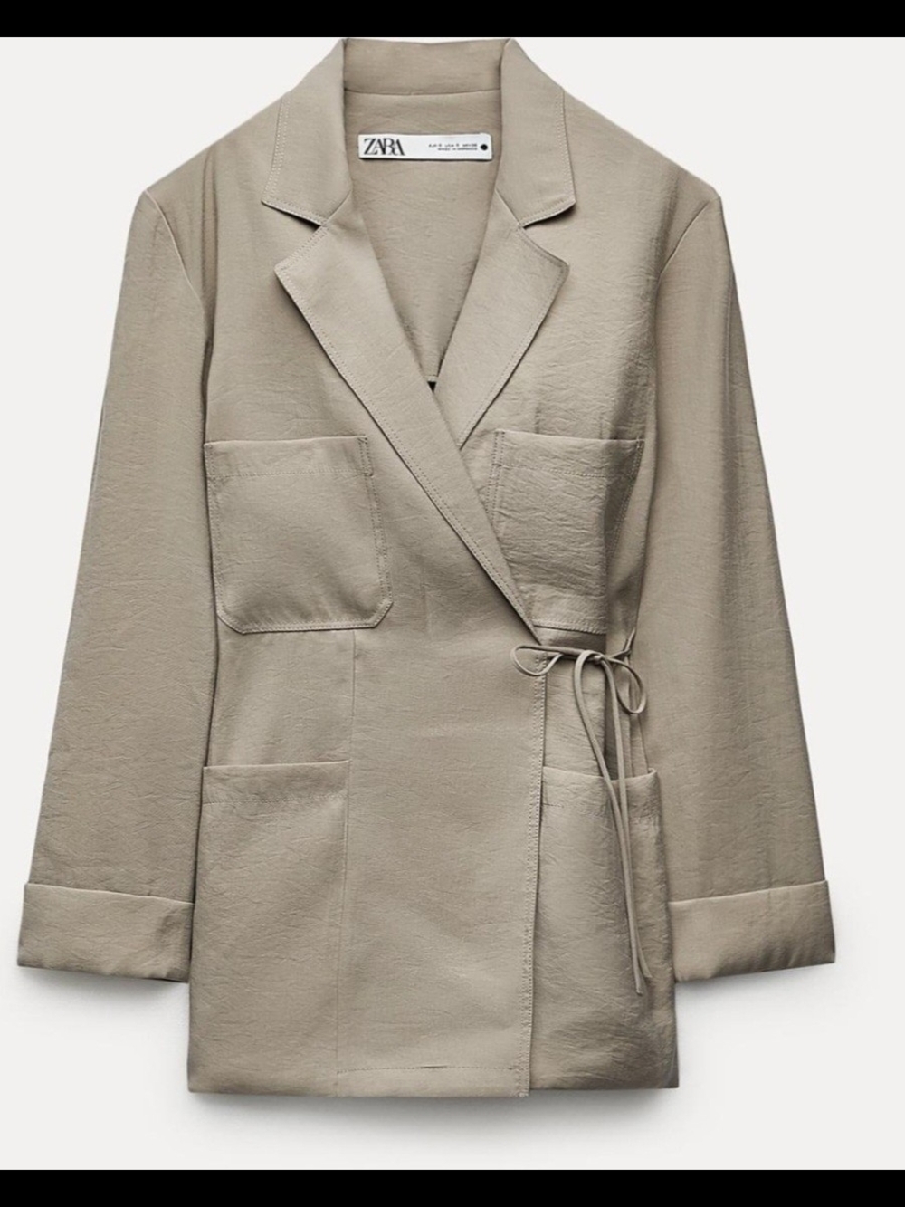 ZARA Beige Wrap Blazer Jacket